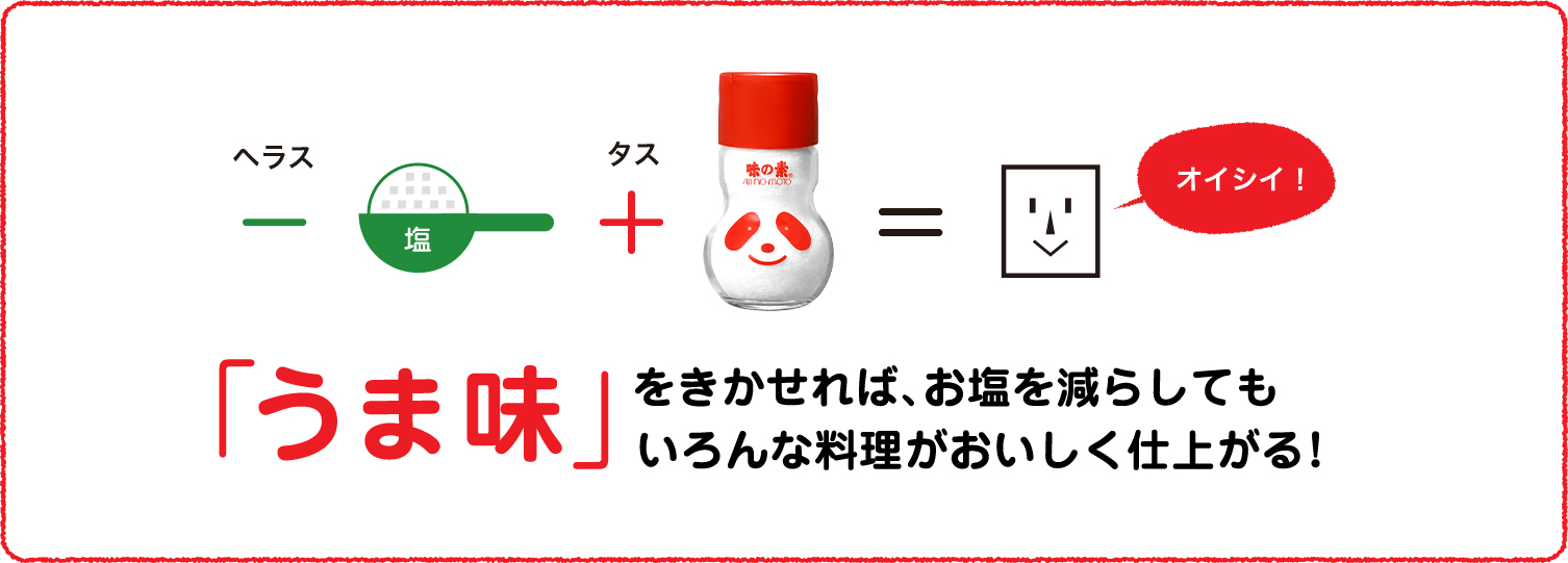 「うま味」をきかせれば、お塩を減らしてもいろんな料理がおいしく仕上がる！