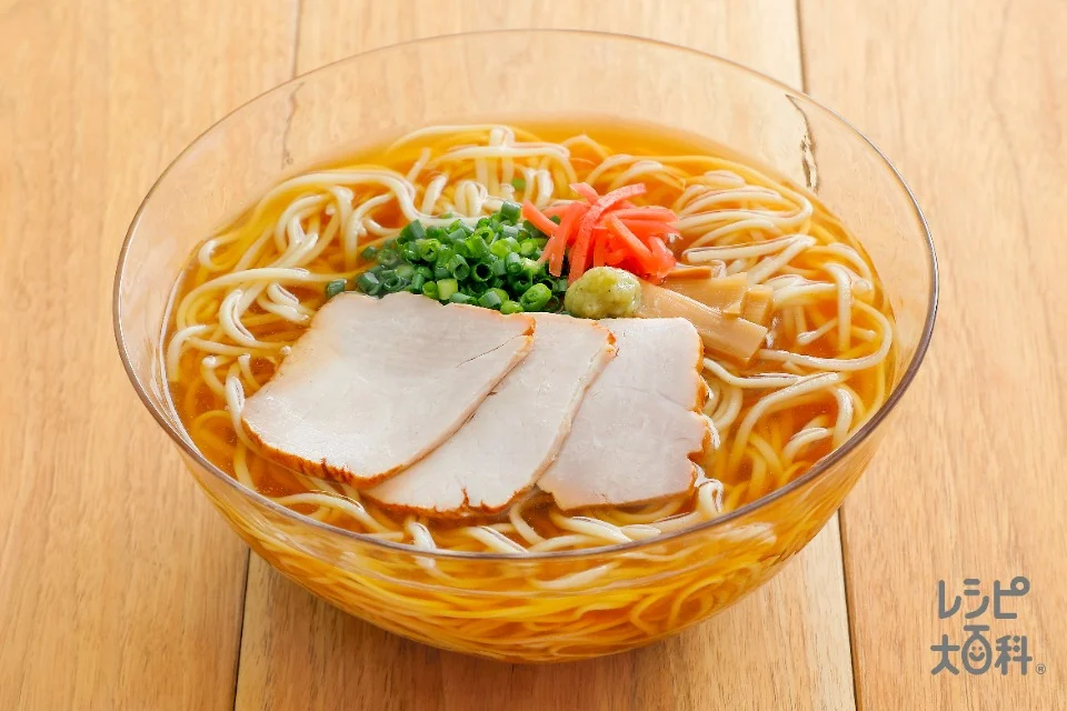 藤枝の朝ラーメン風（冷やし）(中華生めん+冷水を使ったレシピ)