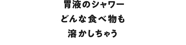 胃液のシャワーどんな食べ物も溶かしちゃう