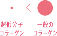 トリペプチドは、分子量が一般のコラーゲンの約1/1000なので、分解の必要がなく、そのまま速く吸収されます。