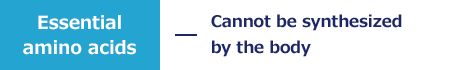 Essential amino acids - Cannot be synthesized by the body