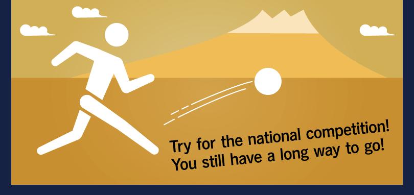 Try for the national competition!  You still have a long way to go!