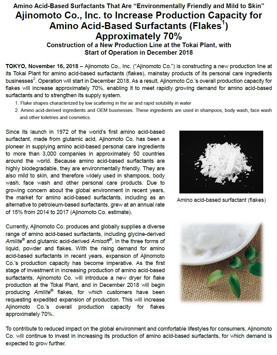 Amino AcidBased Surfactants That Are “Environmentally Friendly and