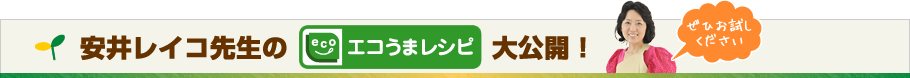 安井レイコ先生の「エコうまレシピ」大公開