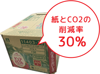 紙とCO2の削減率30%※