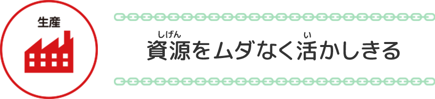 資源をムダなく活かしきる