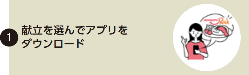 1 献立を選んでアプリをダウンロード