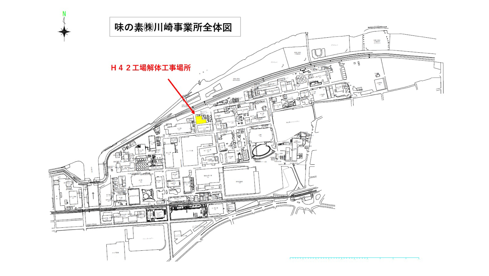 味の素(株)川崎事業所全体図