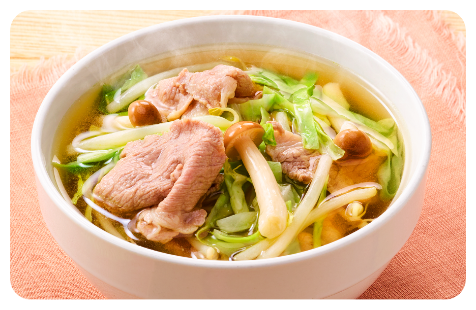 豚コマともやしのしゃきしゃきまんぷくスープ