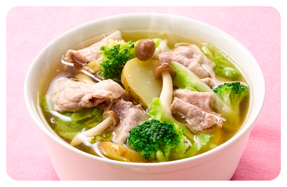 豚コマとじゃがいものホクホクまんぷくスープ