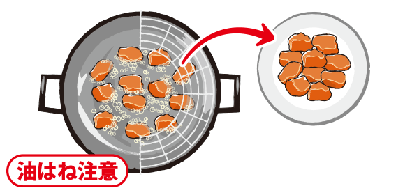 豚肉を揚げる