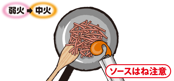 豚肉を炒め、「Cook Do®」を入れる