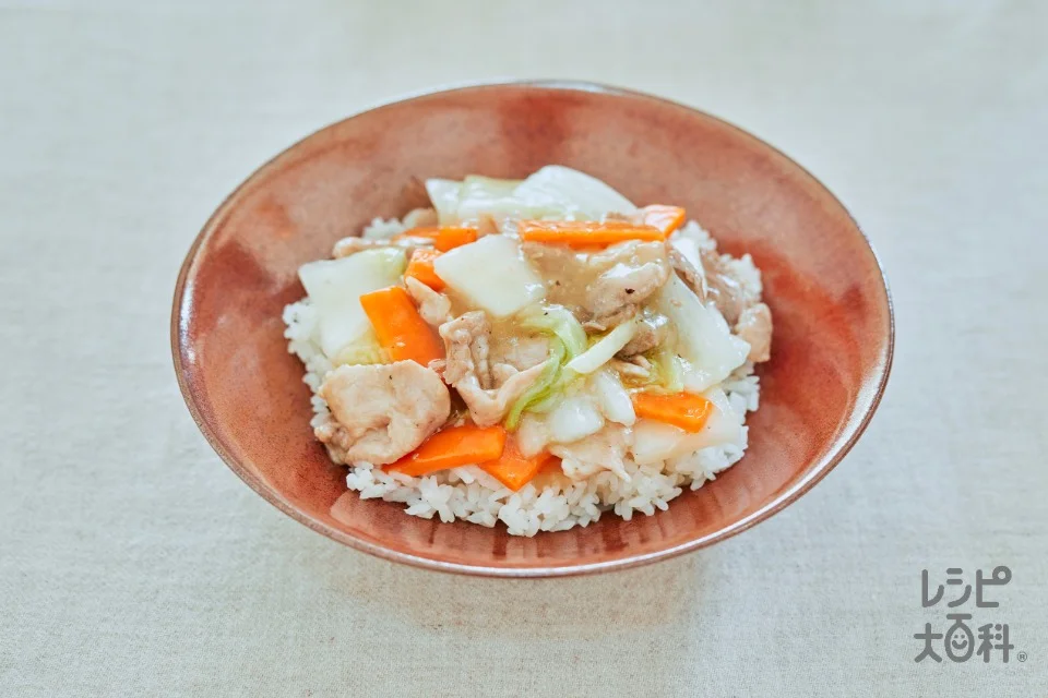 中華どんの盛り付け参考の料理写真です