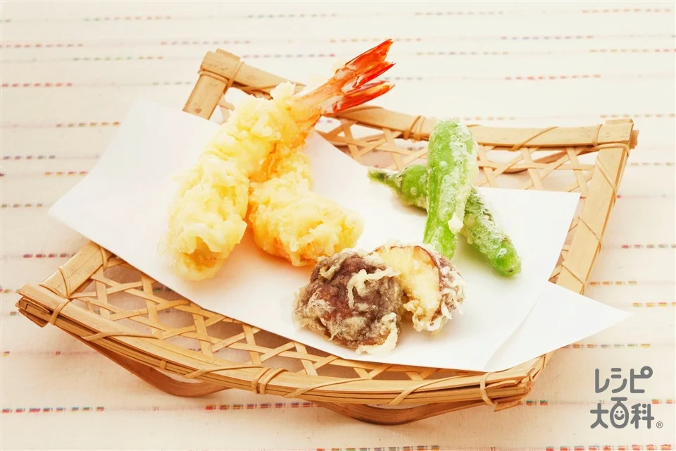 天ぷらの盛り付け参考の料理写真です