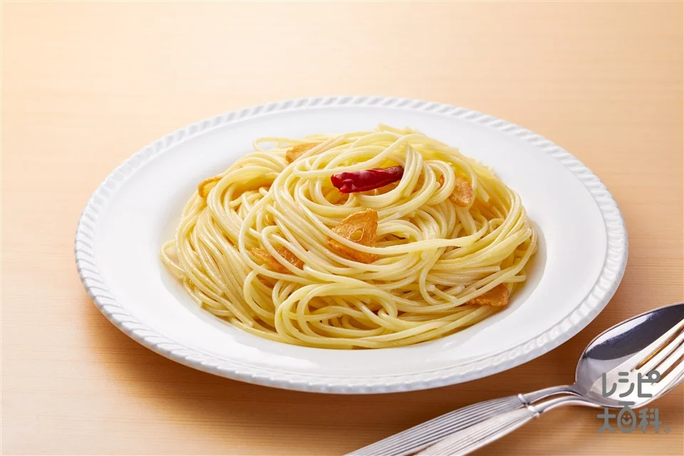 ペペロンチーノの盛り付け参考の料理写真です