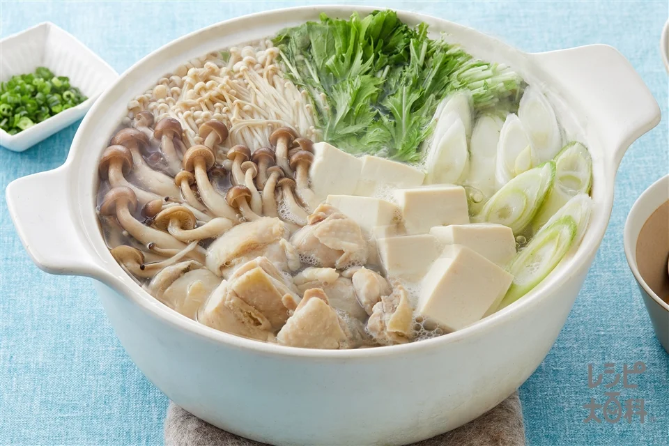 水炊きの盛り付け参考の料理写真です