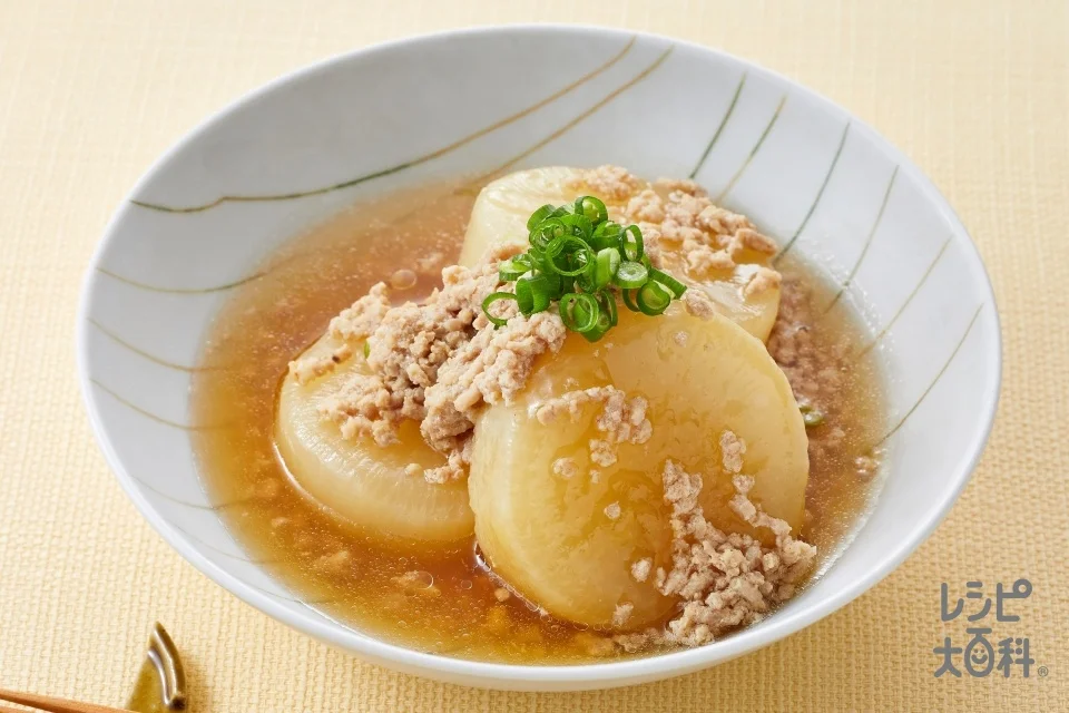 そぼろ大根の盛り付け参考の料理写真です