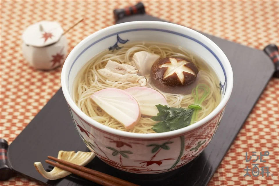 にゅうめんの盛り付け参考の料理写真です