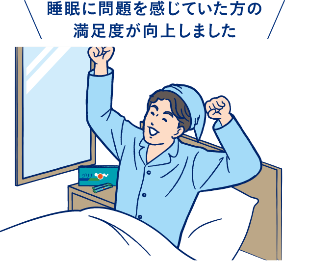 睡眠に問題を感じていた方の満足度が向上しました