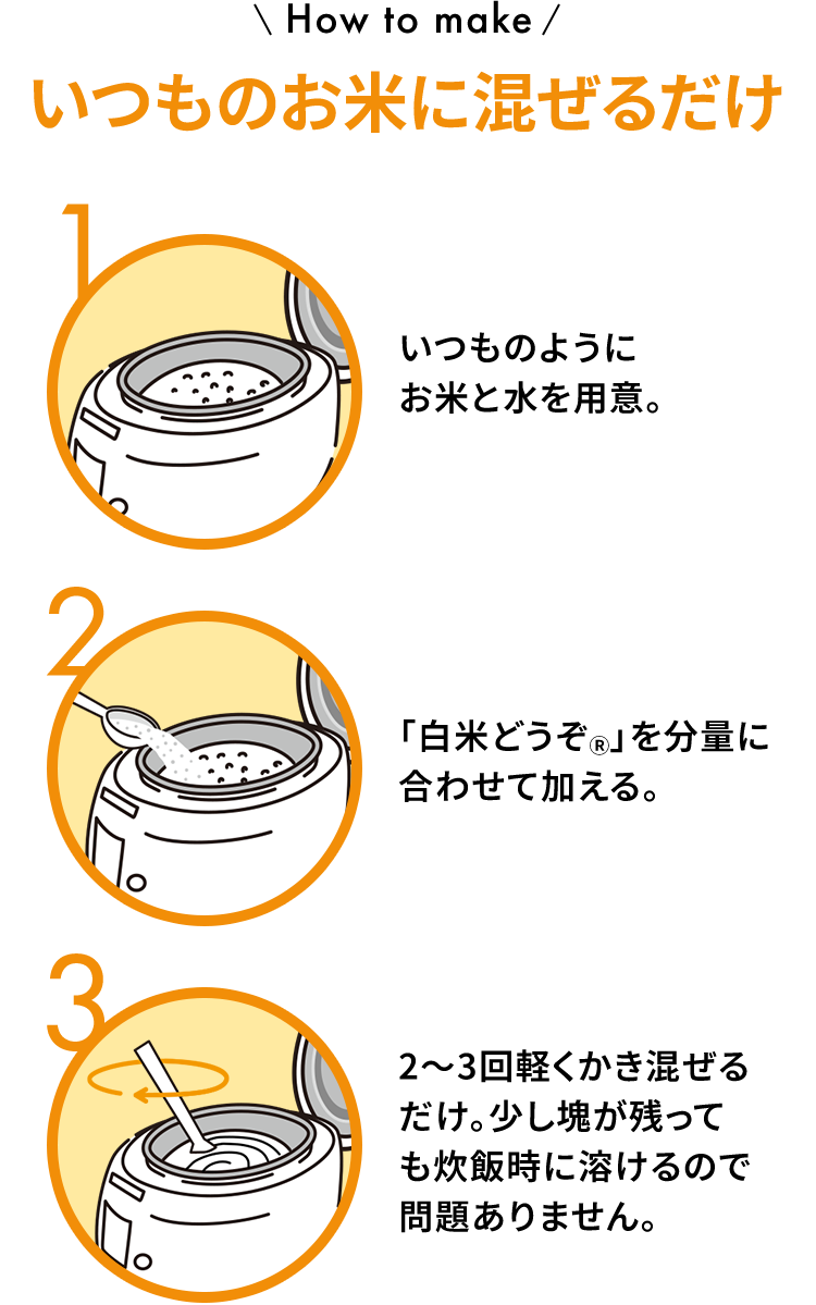 いつものご飯に混ぜるだけ