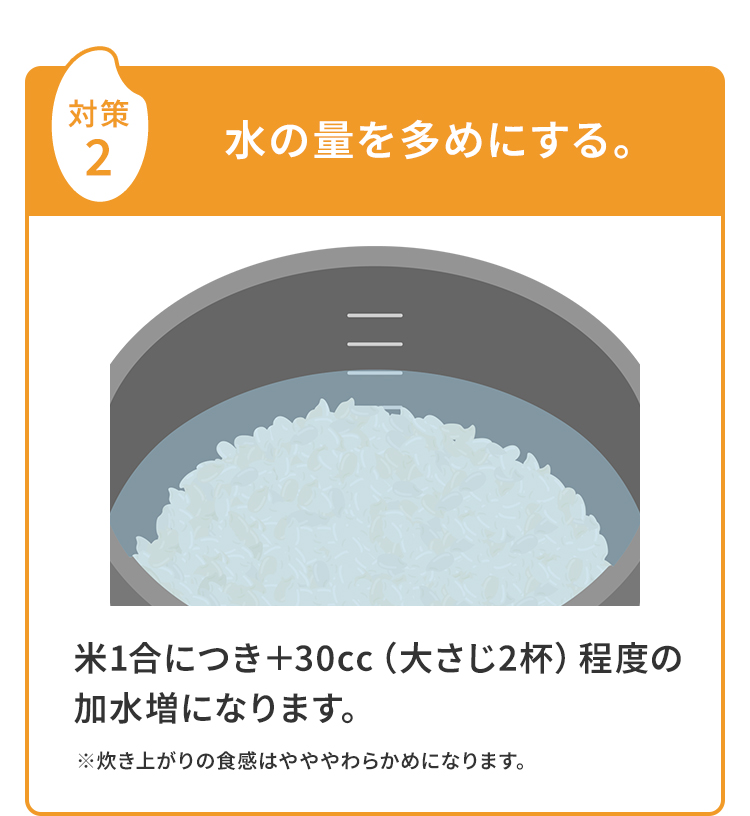 対策2 水の量を多めにする。