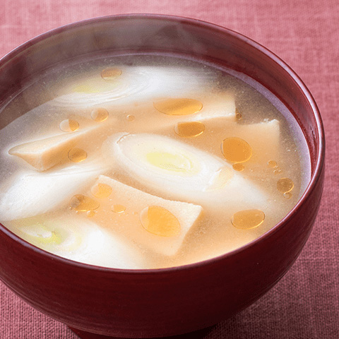 長ねぎと高野豆腐のみそ汁