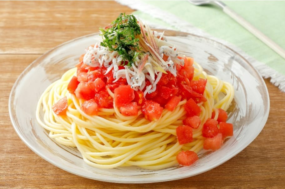 こんぶトマトのぶっかけパスタ
