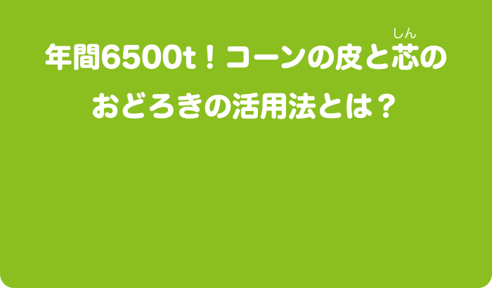 年間6500t！コーンの皮と芯のおどろきの活用法とは？