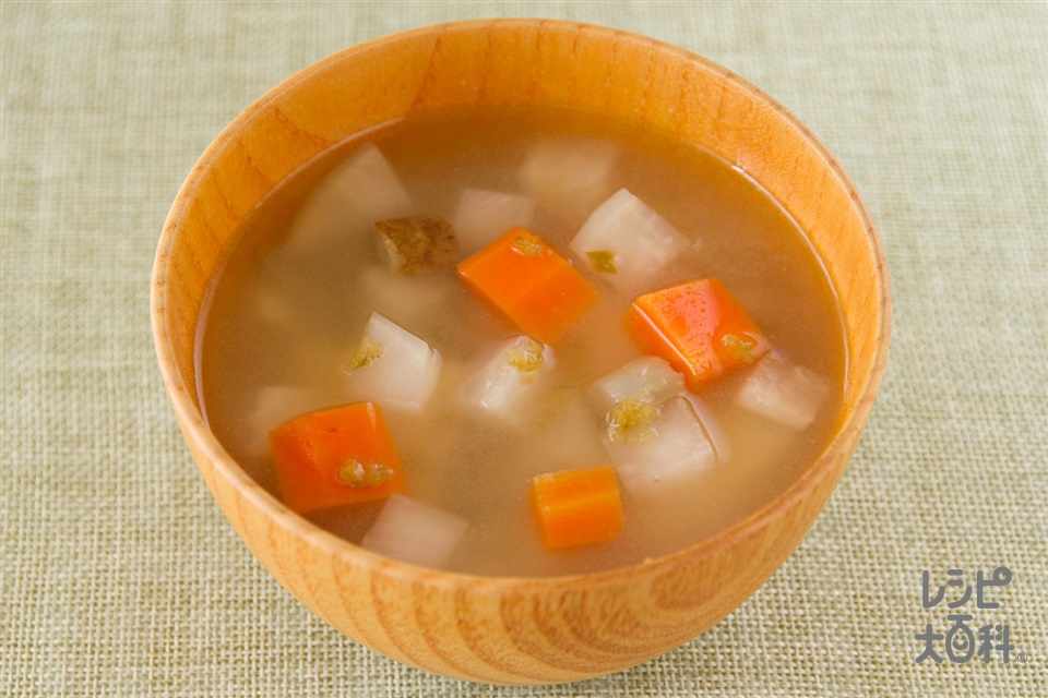 根菜と柚子胡椒の味噌汁