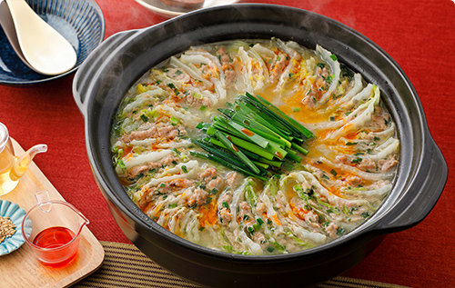 たっぷり白菜の白湯ミルフィーユ鍋
