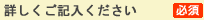 詳しくご記入ください