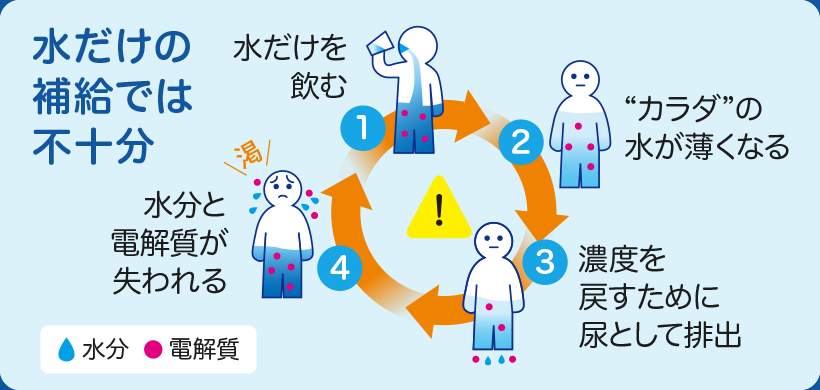 「アクアソリタ」は体液の濃度を維持して水分補給ができる