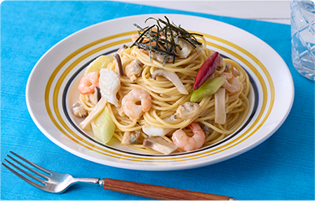 海の幸バター醤油パスタ