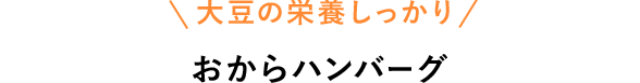 大豆の栄養しっかり　おからハンバーグ