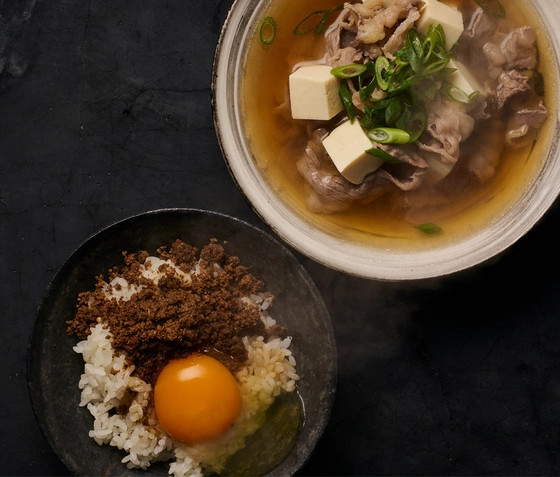 肉吸いと卵かけご飯