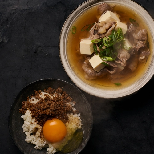 肉吸いと卵かけご飯