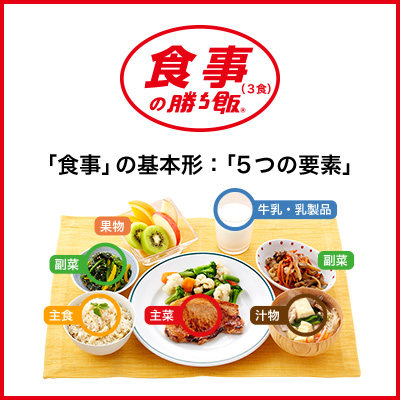 食事の勝ち飯&reg;（3食）「食事」の基本形：「5つの要素」