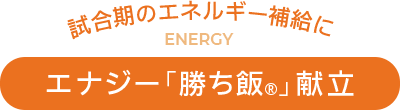 試合期のエネルギー補給にエナジー「勝ち飯®」献立