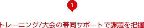 1　トレーニング/大会の帯同サポートで課題を把握