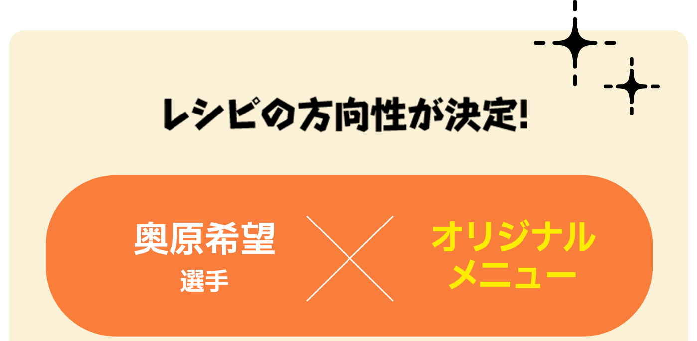 レシピの方向性が決定！ 奥原希望選手×オリジナルメニュー