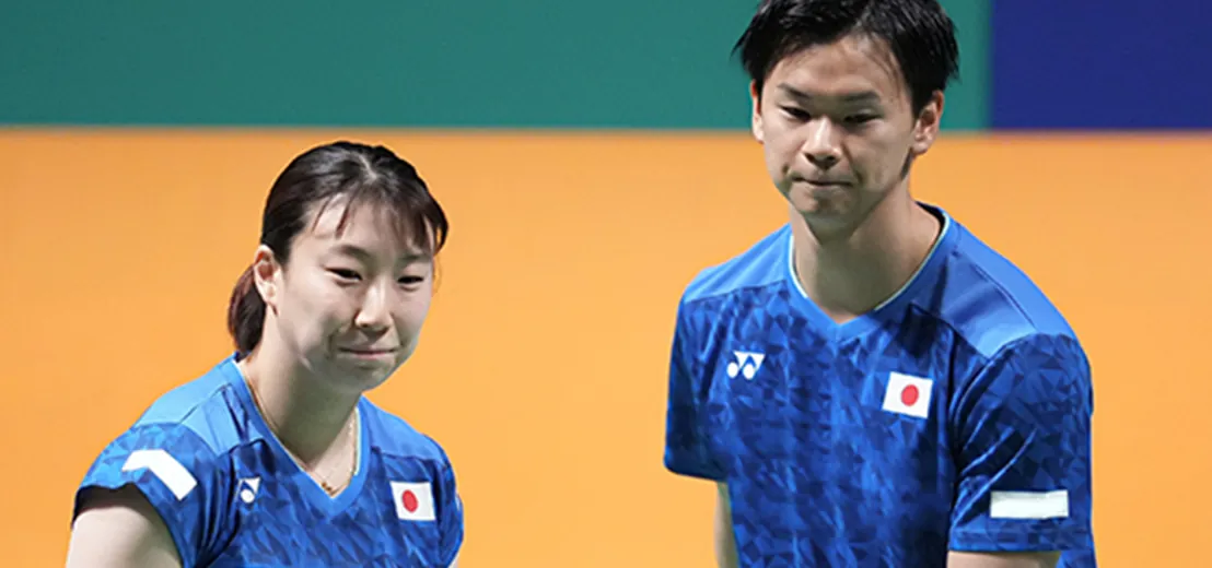 混合ダブルス 東野 有紗選手 ＆ 渡辺 勇大選手