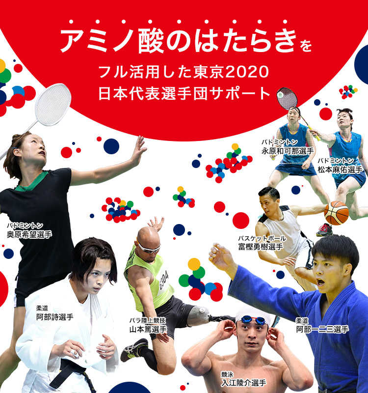 アミノ酸のはたらきをフル活用した東京2020日本代表選手団サポート