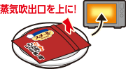 蒸気吹出口を上に！